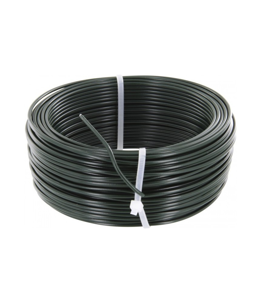 Fil de tension pour grillage - Acier galvanisé plastifié - Vert - 100 M x 2.7 mm - FILIAC Fil de tension pour grillage - Acier galvanisé plastifié - Vert - 100 M x 2.7 mm - FILIAC