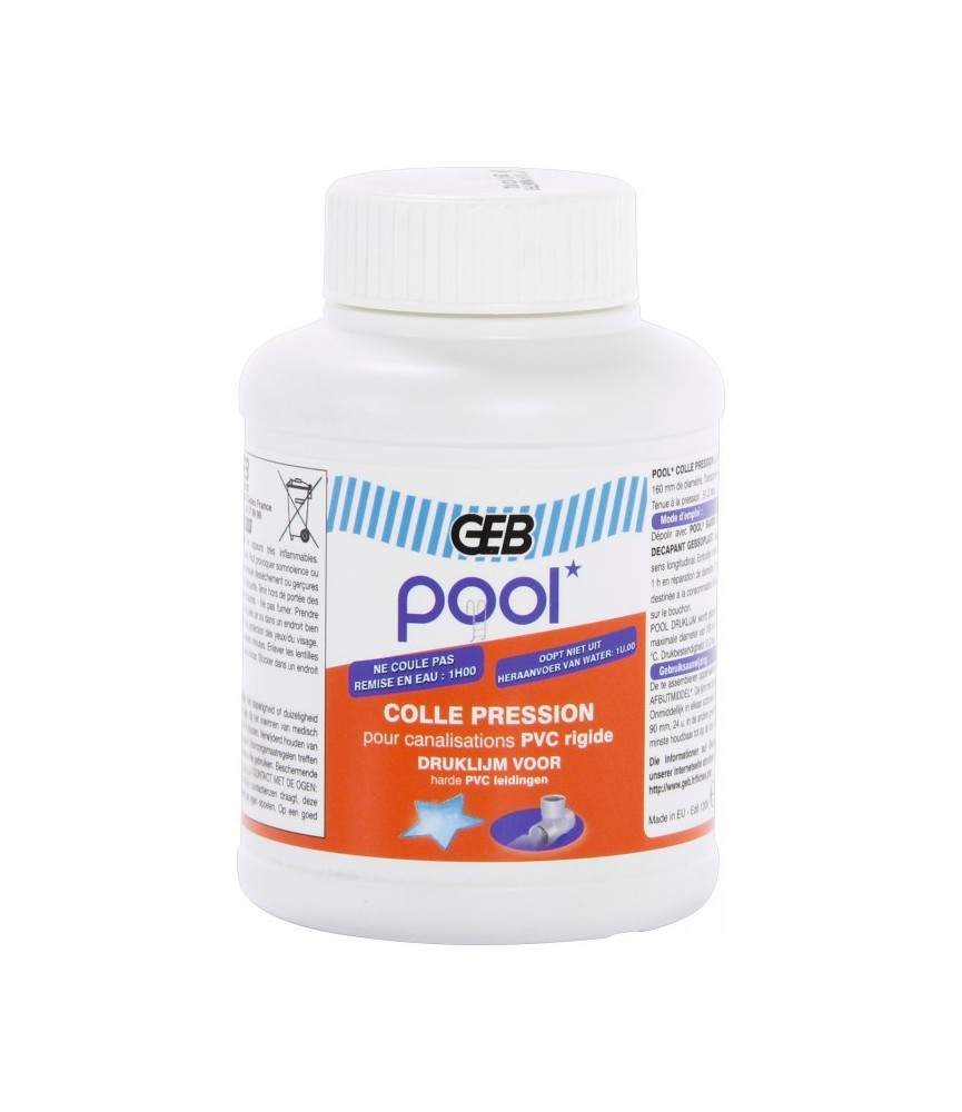 Colle pression pour canalisations rigides en PVC - 250 ml - GEB