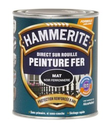 Peinture fer - Noir mat - 750 ml - HAMMERITE