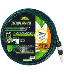 Batterie de tuyau guipé - Equipé - 15 m x 12.5 mm - CAP VERT