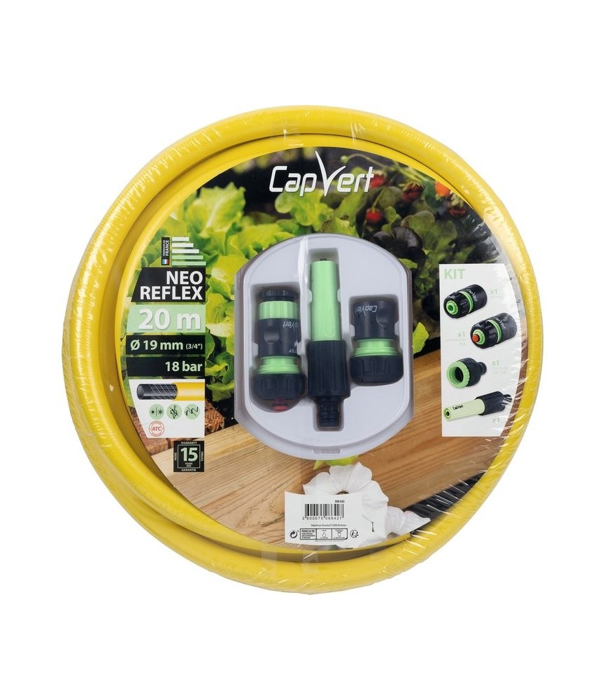 Batterie tuyau anti-vrille - 4 couches - Double renfort TC - 20 M x 19 mm - CAP VERT