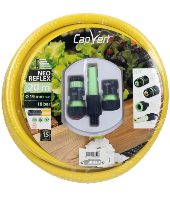 Batterie tuyau anti-vrille - 4 couches - Double renfort TC - 20 M x 19 mm - CAP VERT