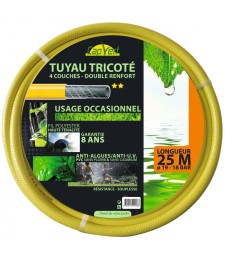 Tuyau tricoté - 4 Couches - Double renfort - 25 M x 19 mm - CAP VERT