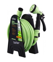 Mini-dévidoir avec tuyau d'arrosage équipé - CAP VERT