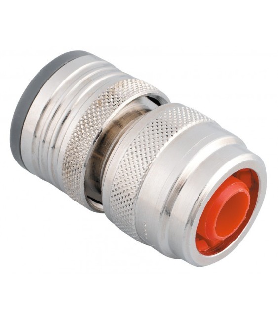 Raccord rapide avec STOP - Laiton nickelé - 15 mm - CAP VERT