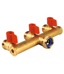 Sélecteur 3 voies - Vanne 1/4 de tour - 20 x 27 mm - CAP VERT