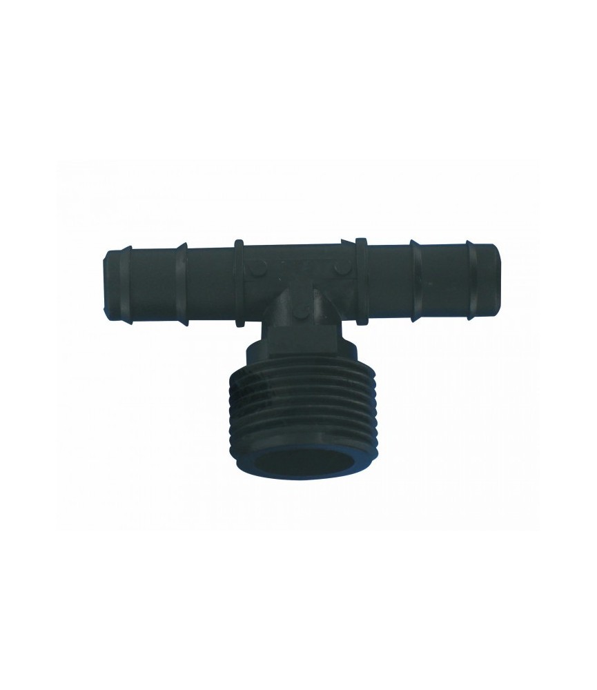 Connexion en Té cannelé et fileté - 20 x 27 mm - 16 mm - Lot de 2 - CAP VERT Connexion en Té cannelé et fileté - 20 x 27 mm - 16 mm - Lot de 2 - CAP VERT