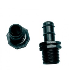 Raccord droit Mâle cannelé pour tuyaux de 16 mm - Lot de 2 - CAP VERT