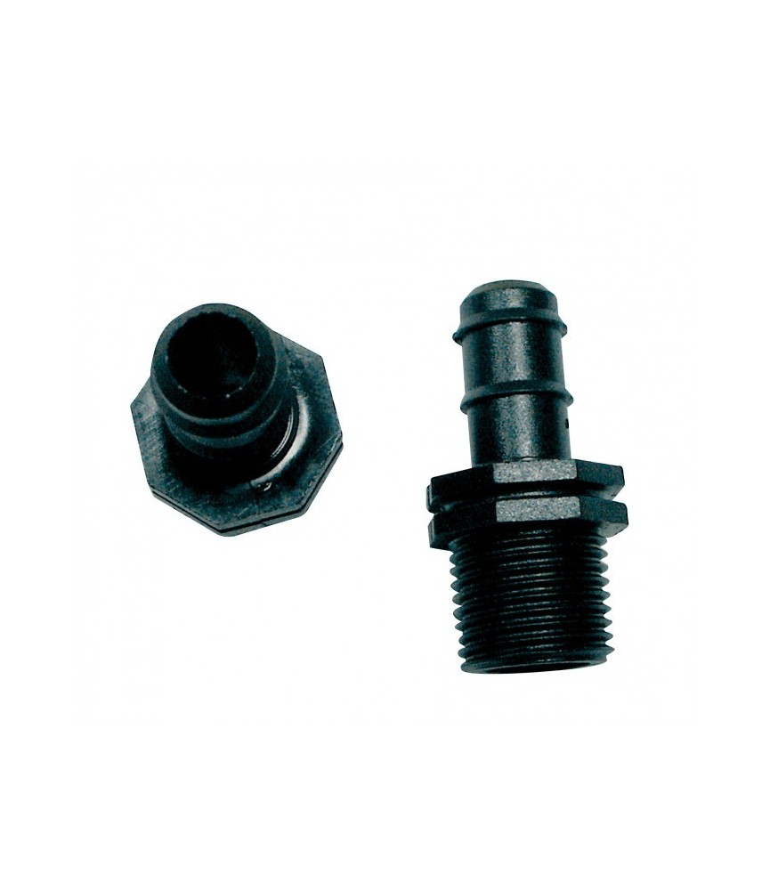 Raccord droit Mâle cannelé pour tuyaux de 16 mm - Lot de 2 - CAP VERT Raccord droit Mâle cannelé pour tuyaux de 16 mm - Lot de 2 - CAP VERT