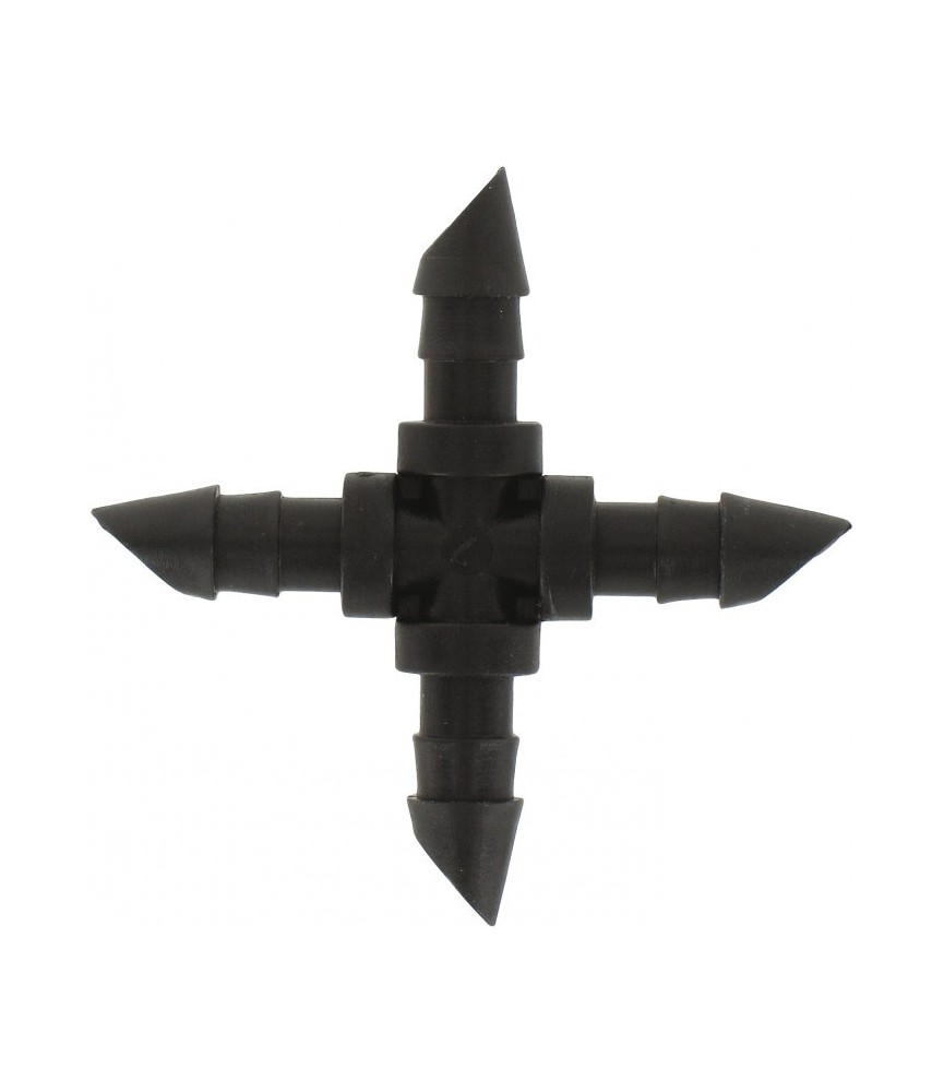 Croix canneléepour tuyau de 6 mm - Lot de 5 - RAINDRIP Croix canneléepour tuyau de 6 mm - Lot de 5 - RAINDRIP