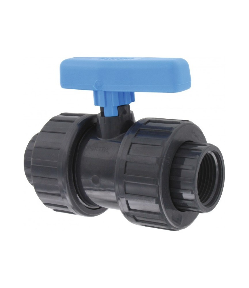 Vanne PVC taraudée - Femelle / Femelle - 15 x 21 mm - CAP VERT Vanne PVC taraudée - Femelle / Femelle - 15 x 21 mm - CAP VERT