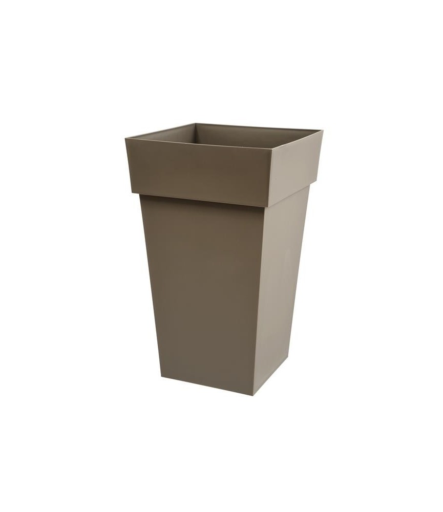 Pot à fleur carré - Haut - Gamme Toscane - 62 L - Taupe - EDA Pot à fleur carré - Haut - Gamme Toscane - 62 L - Taupe - EDA