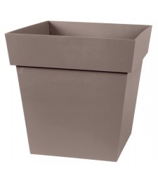 Pot à fleur carré - Gamme Toscane - 22 L - Taupe - EDA