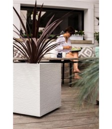 Pot carré - GRAPHIT - 31 L - Blanc cérusé - EDA