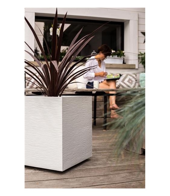 Pot carré - GRAPHIT - 31 L - Blanc cérusé - EDA