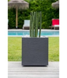 Pot carré - GRAPHIT - 31 L - Gris anthracite - EDA