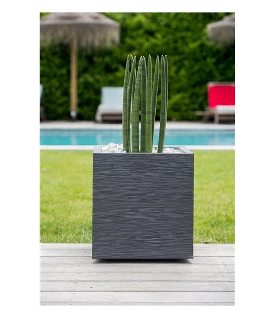 Pot carré - GRAPHIT - 31 L - Gris anthracite - EDA