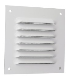 Grille de ventilation avec moustiquaire - métal - Carré - 100 mm - Blanc -DMO