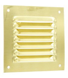 Grille de ventilation sans moustiquaire - métal - Carré - 100 mm - Laiton -DMO