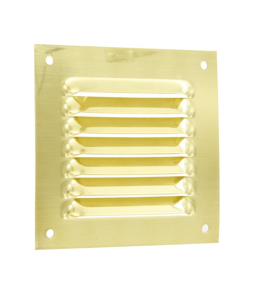Grille de ventilation sans moustiquaire - métal - Carré - 100 mm - Laiton -DMO