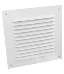 Grille de ventilation avec moustiquaire - métal - Carré - 165 mm - Blanc -DMO