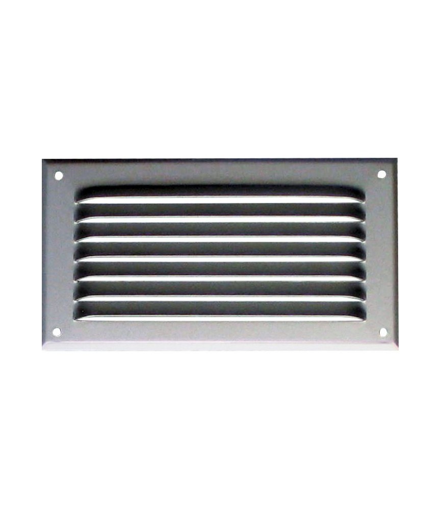 Grille de ventilation avec moustiquaire - métal - Rectangle - 140 x 50 mm - Aluminium - DMO Grille de ventilation avec moustiquaire - métal - Rectangle - 140 x 50 mm - Aluminium - DMO