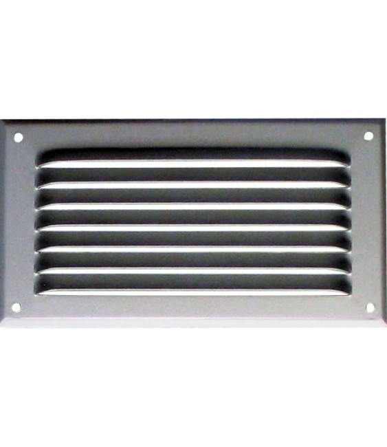 Grille de ventilation avec moustiquaire - métal - Rectangle - 140 x 50 mm - Aluminium - DMO