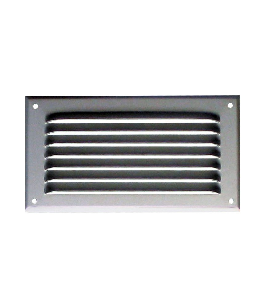 Grille de ventilation avec moustiquaire - métal - Rectangle - 190 x 100 mm - Aluminium - DMO Grille de ventilation avec moustiquaire - métal - Rectangle - 190 x 100 mm - Aluminium - DMO