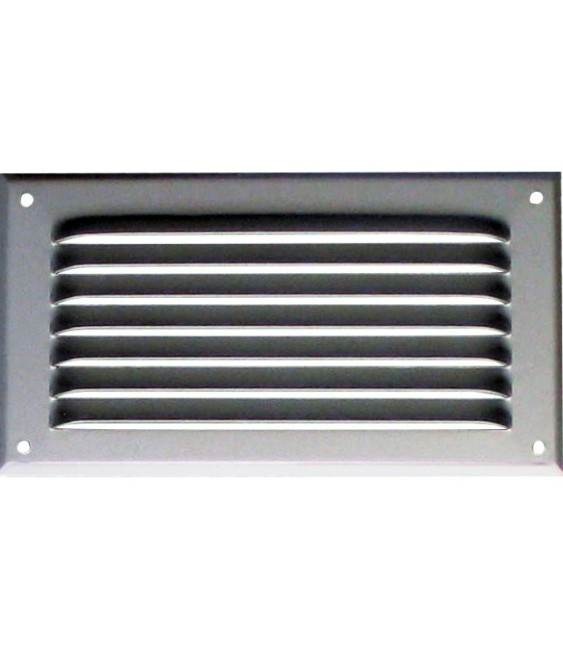 Grille de ventilation avec moustiquaire - métal - Rectangle - 190 x 100 mm - Aluminium - DMO
