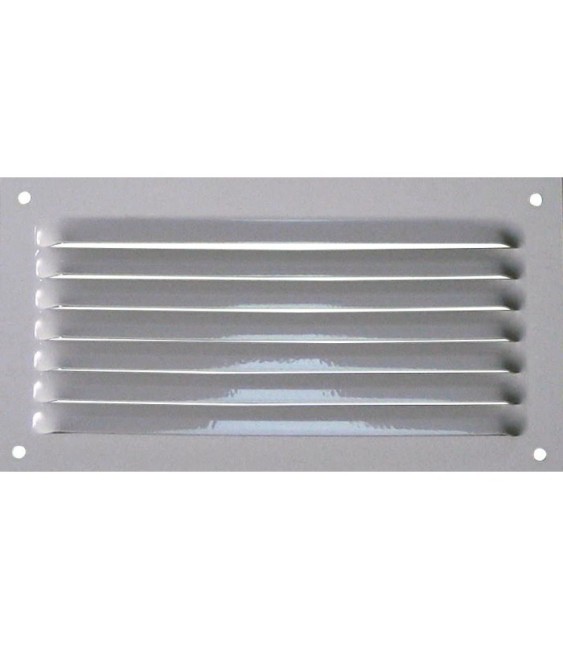 Grille de ventilation avec moustiquaire - métal - Rectangle - 190 x 100 mm - Blanc - DMO