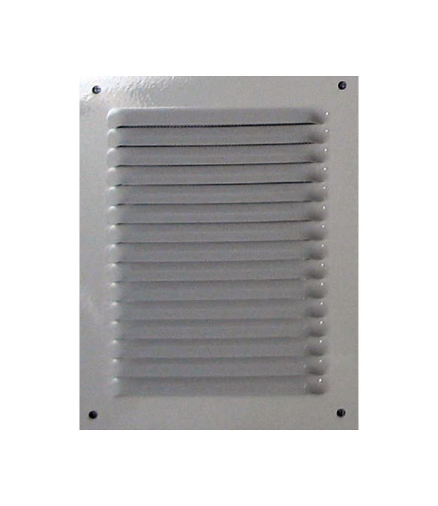 Grille de ventilation avec moustiquaire - métal - Verticale - 190 x 140 mm - Blanc - DMO
