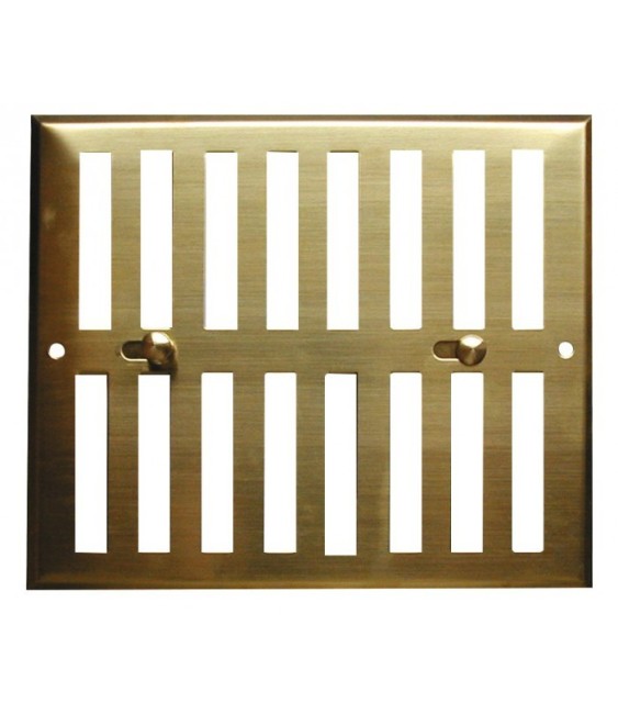 Grille de ventilation obturable - métal - 190 x 165 mm - Laiton - DMO