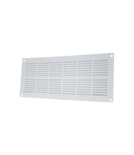Grille de ventilation plate à visser - Plastique - Blanc - 251 x 108 mm - DMO