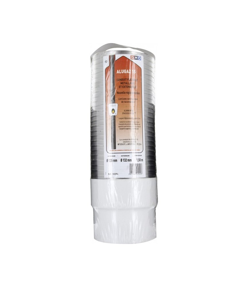 Gaine métallique flexible et extensible - ALUGAZ -125 x 132 mm - DMO