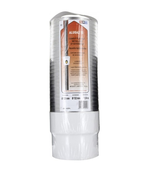 Gaine métallique flexible et extensible - ALUGAZ -125 x 132 mm - DMO