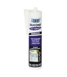 Mastic silicone - tous supports sanitaires - Translucide - 280 ml - GEB