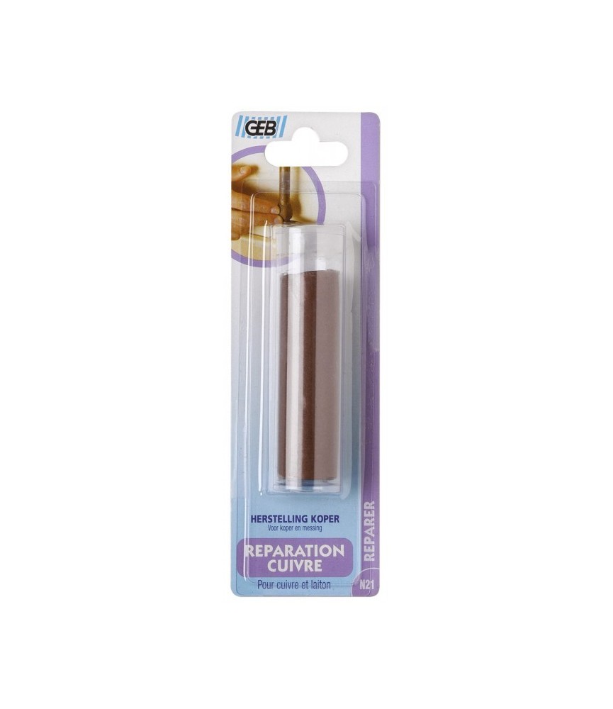 Mastic époxy à 2 composants coextrudés pour réparation cuivre - 82 mm - GEB Mastic époxy à 2 composants coextrudés pour réparation cuivre - 82 mm - GEB