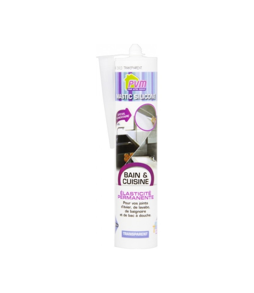 Mastic Bain & Cuisine - Translucide - 310 ml - PVM Mastic Bain & Cuisine - Translucide - 310 ml - PVM