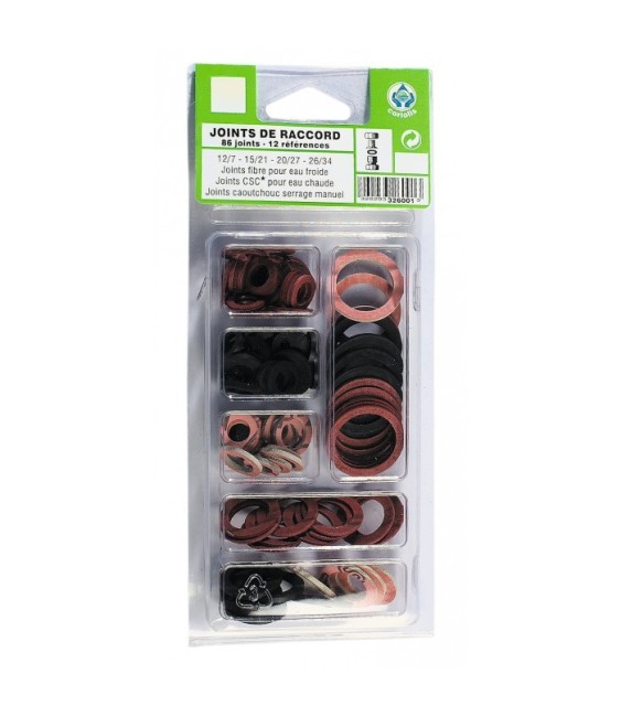 Coffret de 86 joints de raccord - 12 références - GRIPP