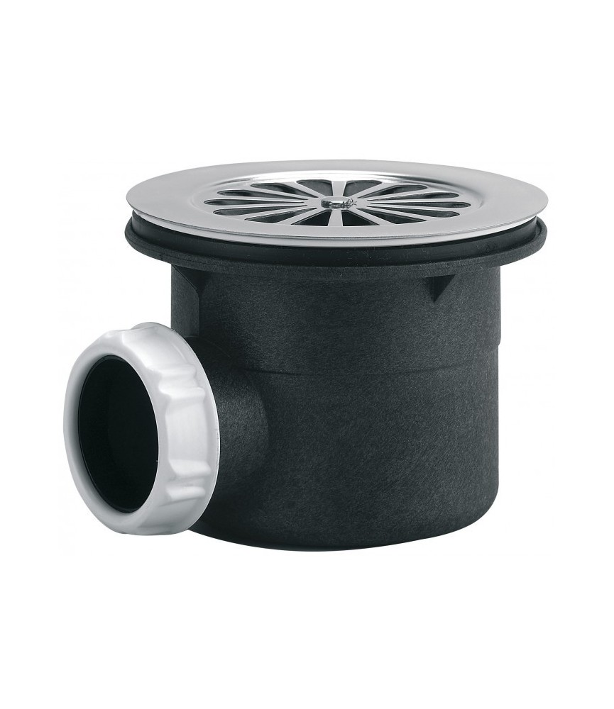 Bonde de douche - Sortie horizontale avec grille - 90 mm - NEPTUNE