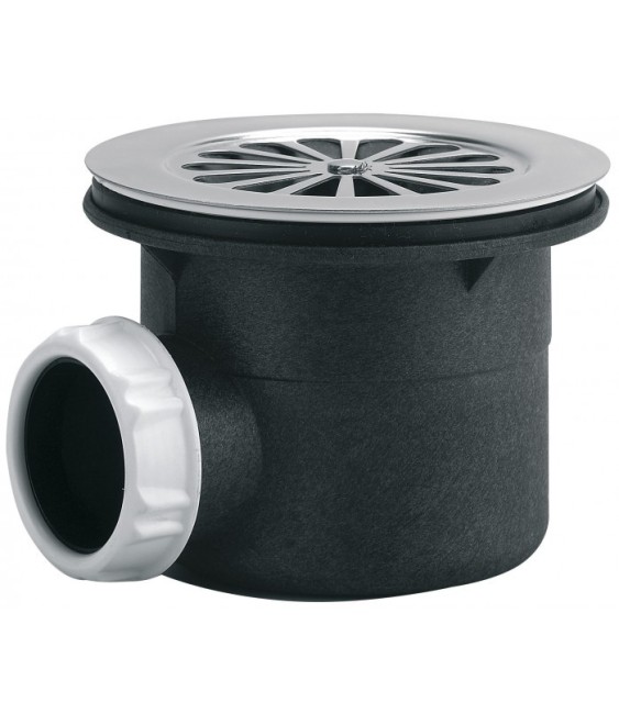 Bonde de douche - Sortie horizontale avec grille - 90 mm - NEPTUNE