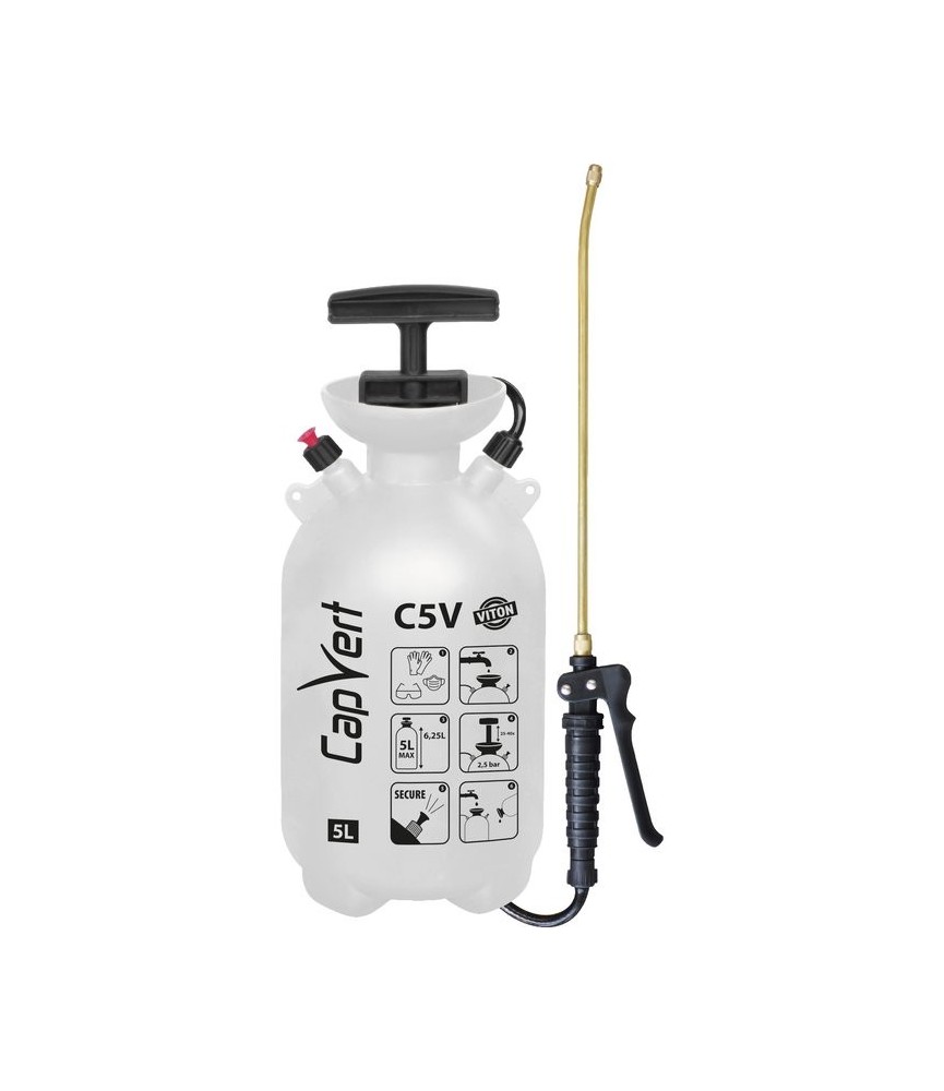 Pulvérisateur à pression préalable avec joint Viton - C5 - 5 L - CAP VERT Pulvérisateur à pression préalable avec joint Viton - C5 - 5 L - CAP VERT
