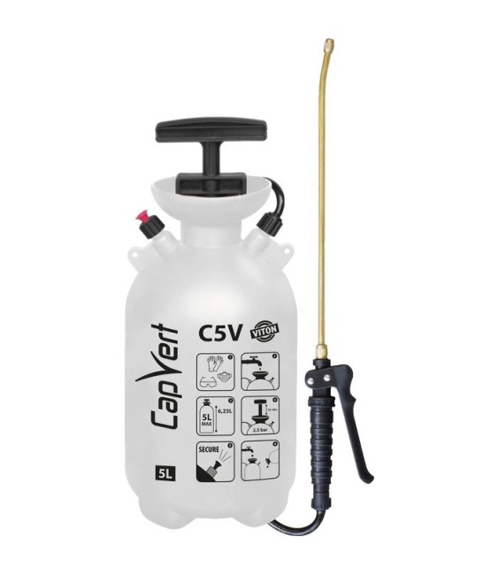 Pulvérisateur à pression préalable avec joint Viton - C5 - 5 L - CAP VERT