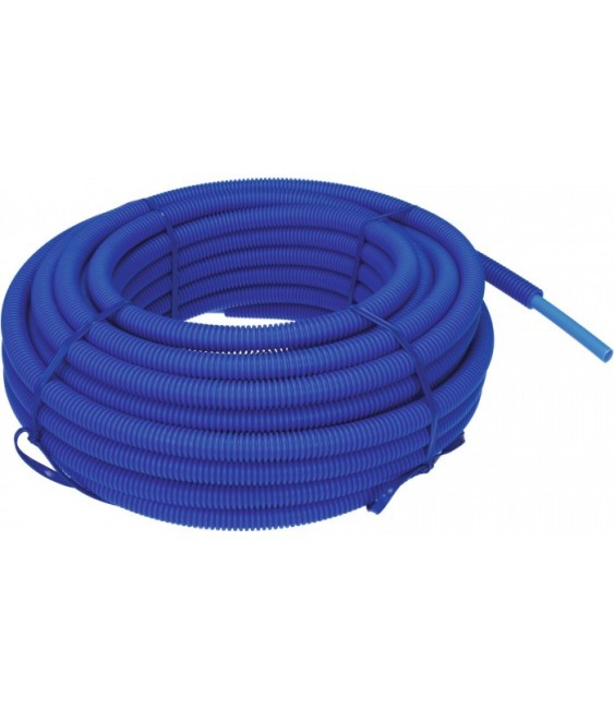 Tube polyéthylène réticulé gaine (P.E.R) - Bleu - 25 M - 13 x 16 mm