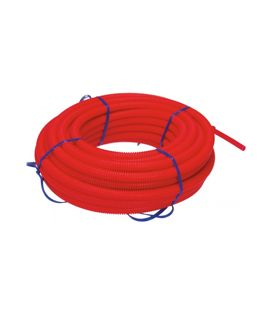 Tube polyéthylène réticulé gaine (P.E.R) - Rouge - 25 M - 10 x 12 mm Tube polyéthylène réticulé gaine (P.E.R) - Rouge - 25 M - 10 x 12 mm