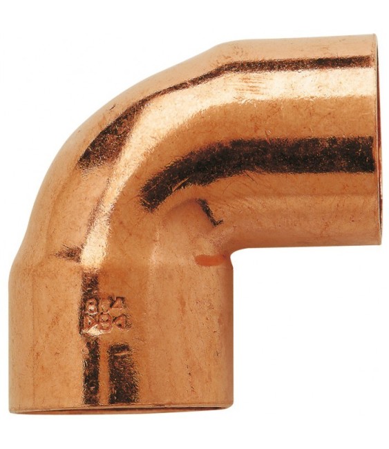 Coude en cuivre - A souder - 90° petit rayon - Mâle / Femelle - 14 mm - RACCORDS