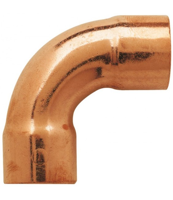 Coude en cuivre - A souder - 90° grand rayon - Femelle / Femelle - 14 mm - RACCORDS