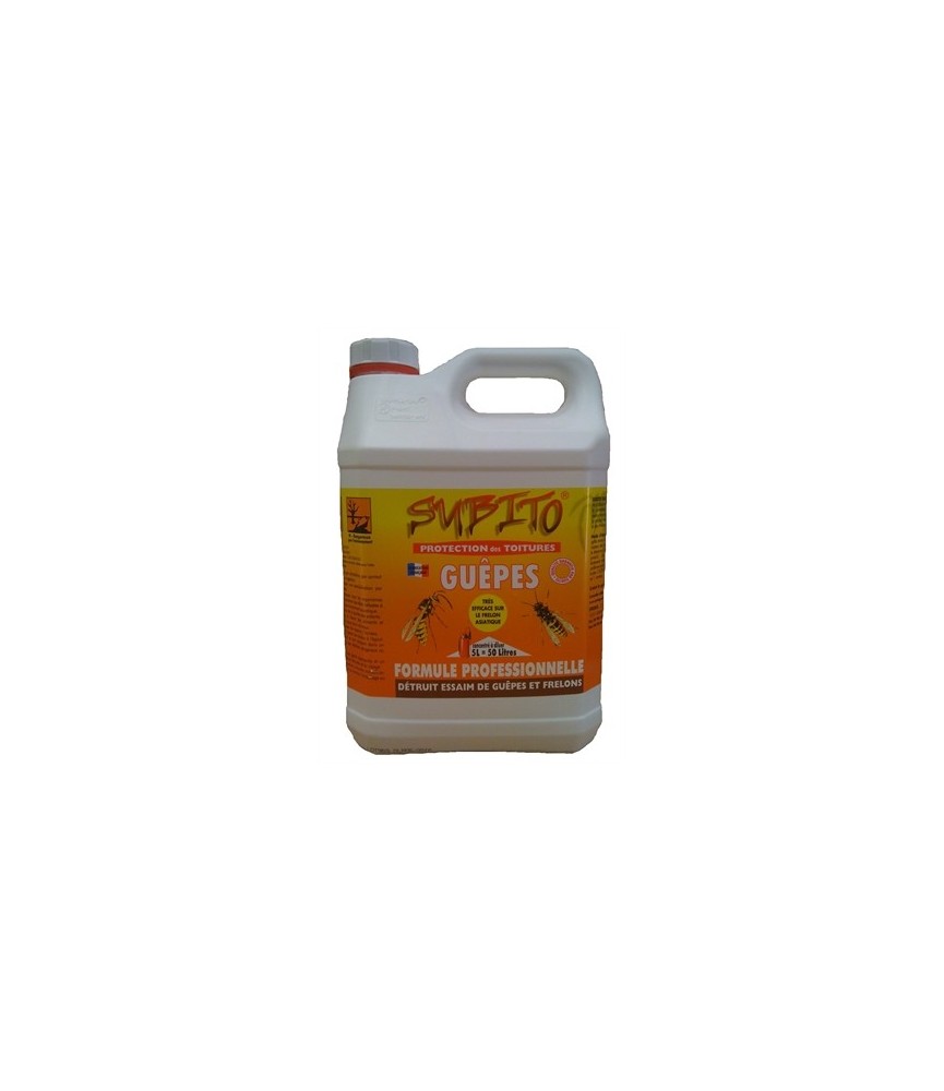 Répulsif concentré contres les guêpes/ frelons - Spécial toitures - 5 L - SUBITO Répulsif concentré contres les guêpes/ frelons - Spécial toitures - 5 L - SUBITO