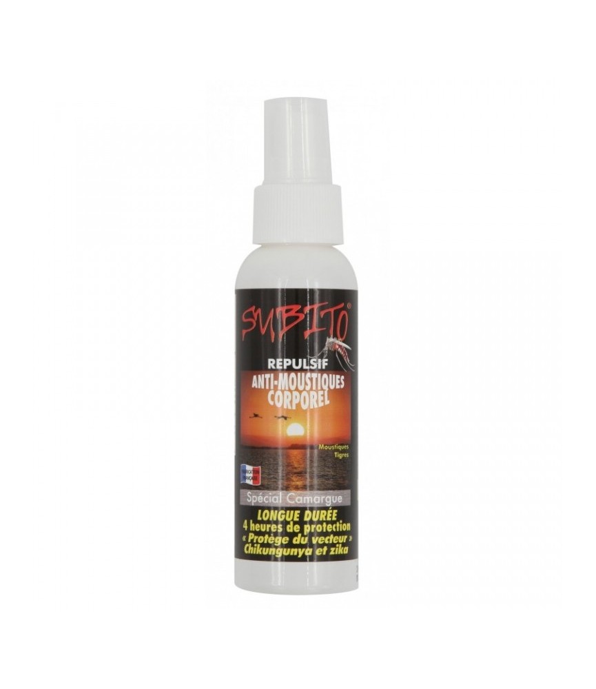 Spray répulsif anti-moustiques corporel - Spécial Camargue - Longue durée - 100 ml - SUBITO