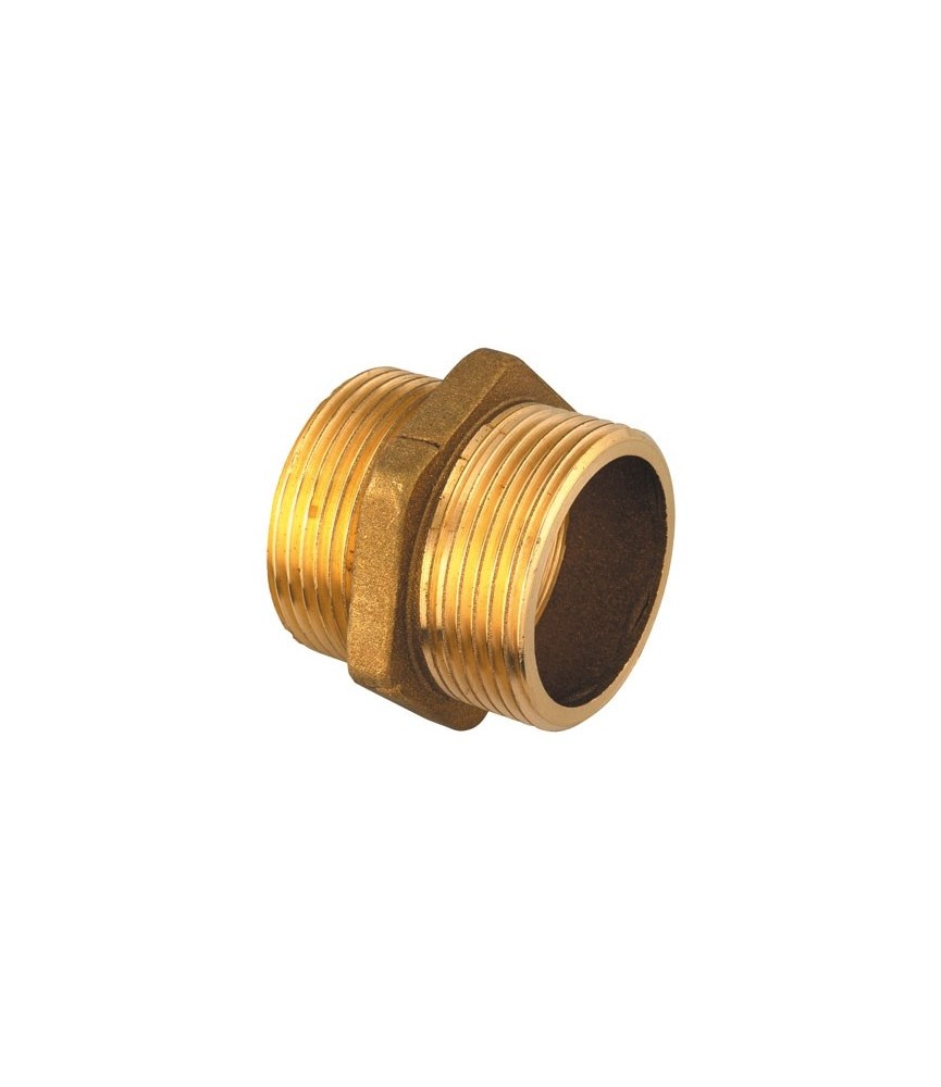 Mamelon égal en laiton mâle / mâle - 15 x 21 mm - Lot de 1 - RACCORDS